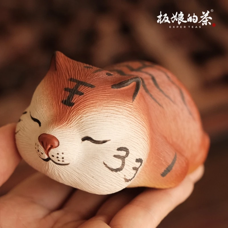 板娘的茶 宜兴全手工紫砂段泥小萌虎茶宠