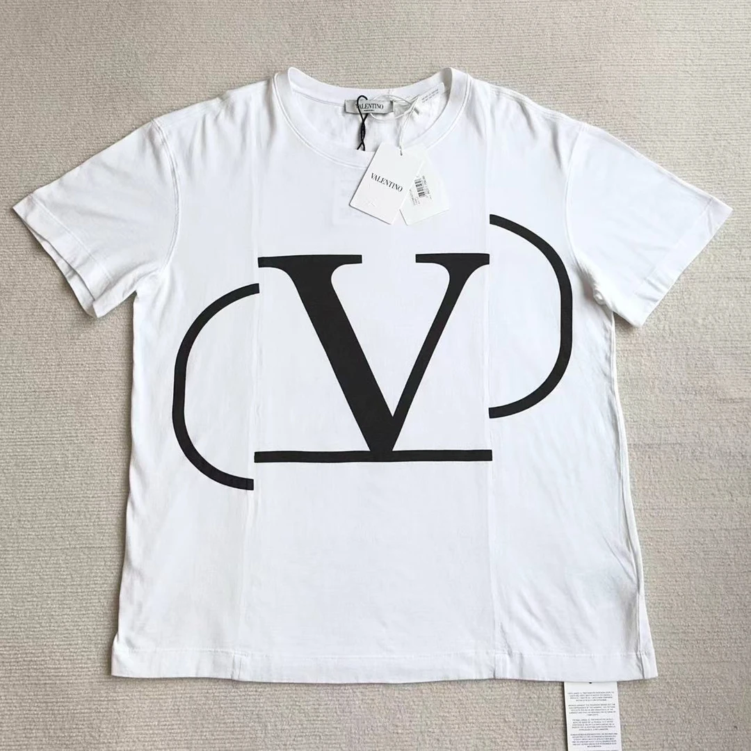 99新 奢之星 Valentino/华伦天奴白色拼接V字母T恤廓形版L175196A