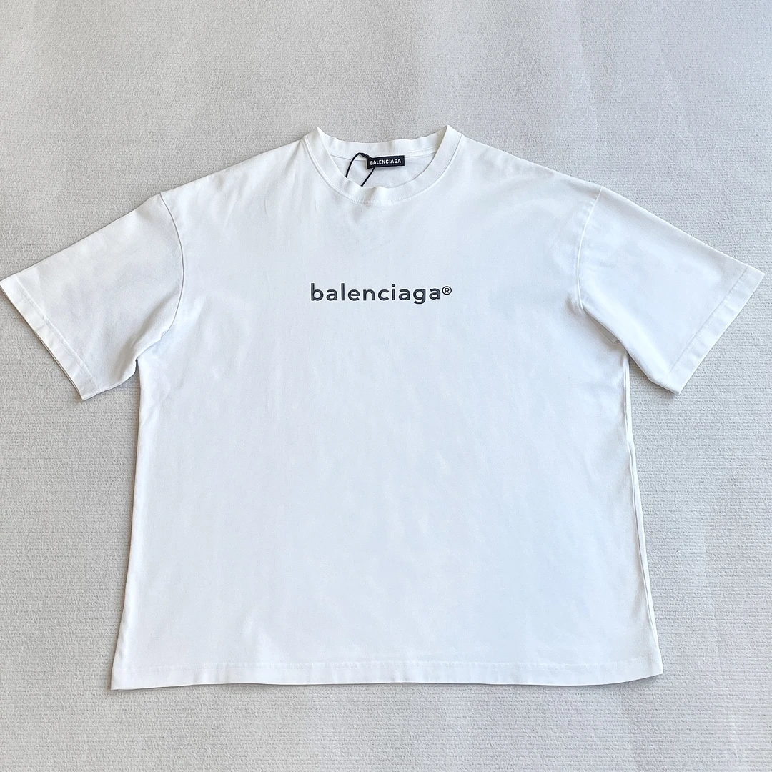 95新 奢之星 BALENCIAGA/巴黎世家 邮箱字母logo印花白T恤 M码