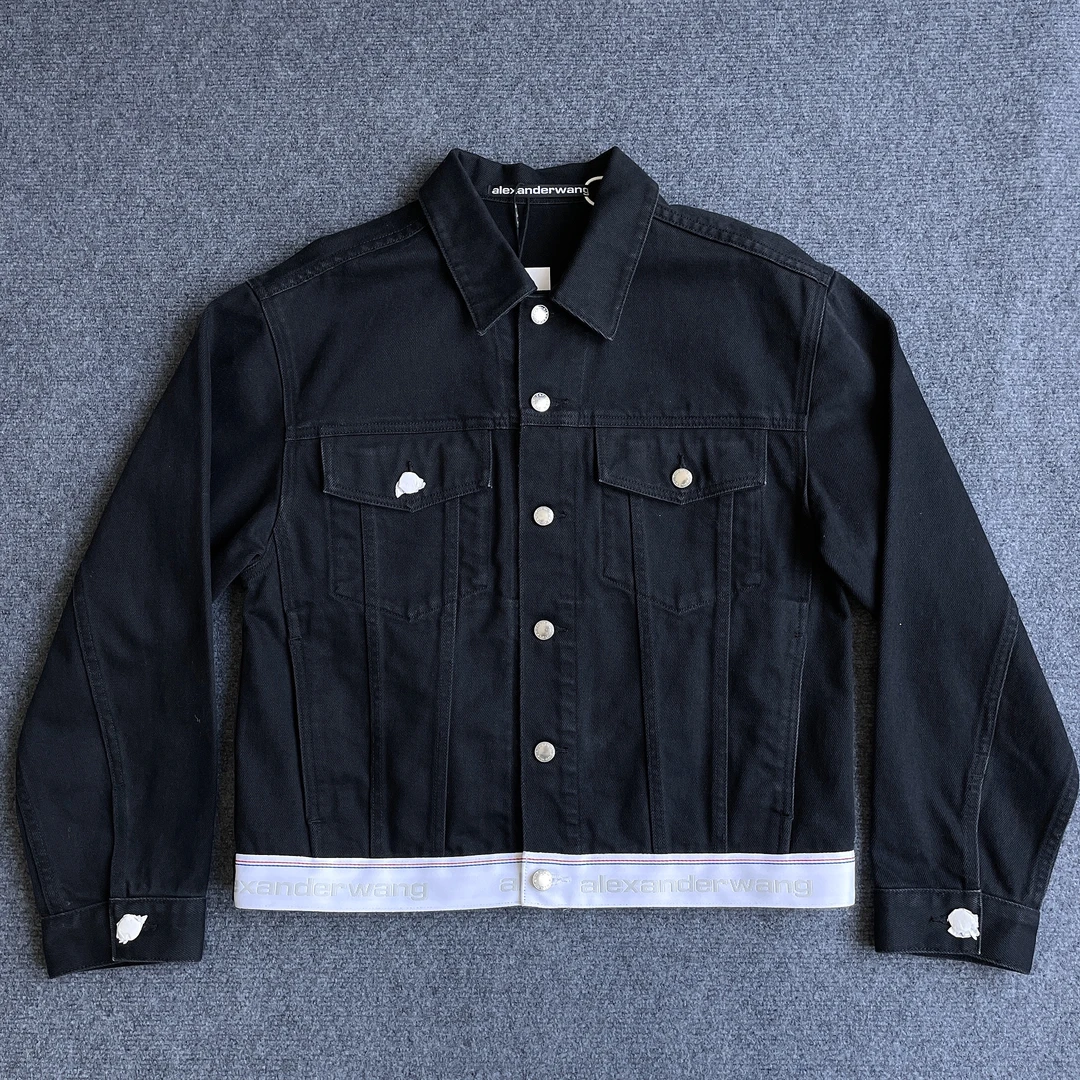 95新 奢之星 亚历山大王 FW23 底边logo牛仔外套 S码 160/80A