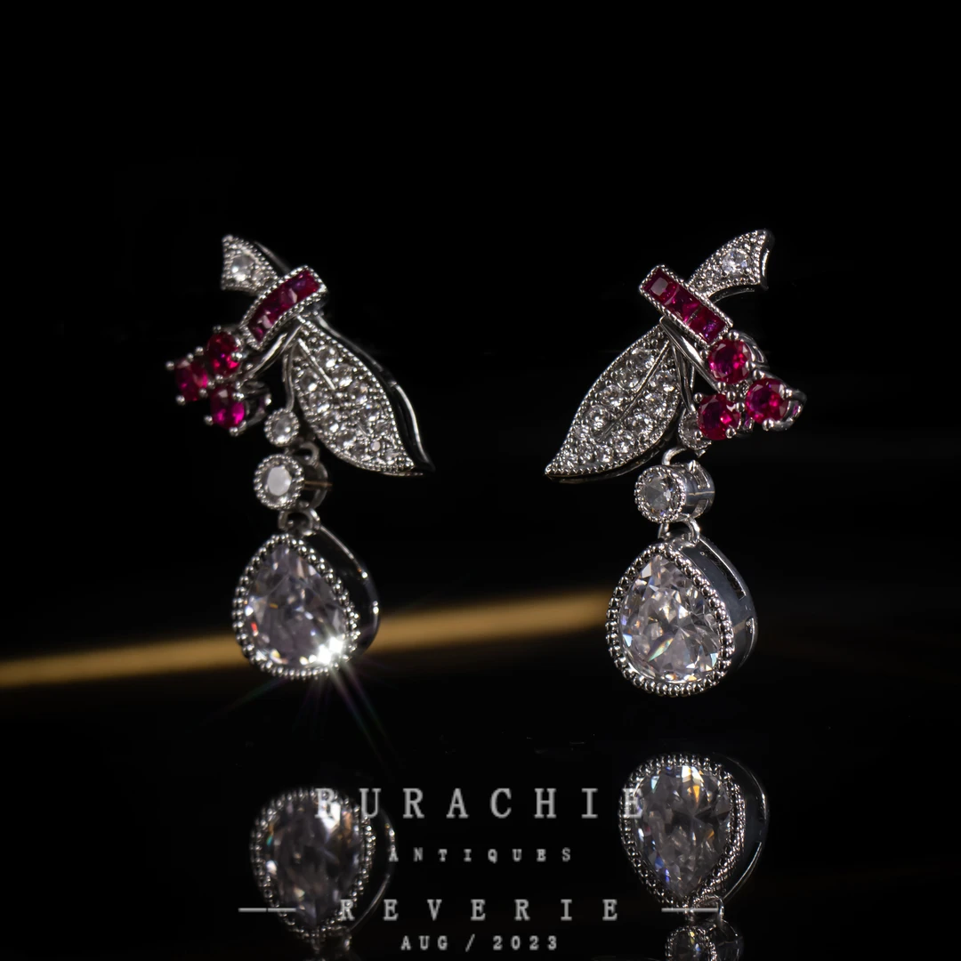 铜合金仿水晶耳饰 【5759】英｜经典原标克拉款CrownFrett工匠流光