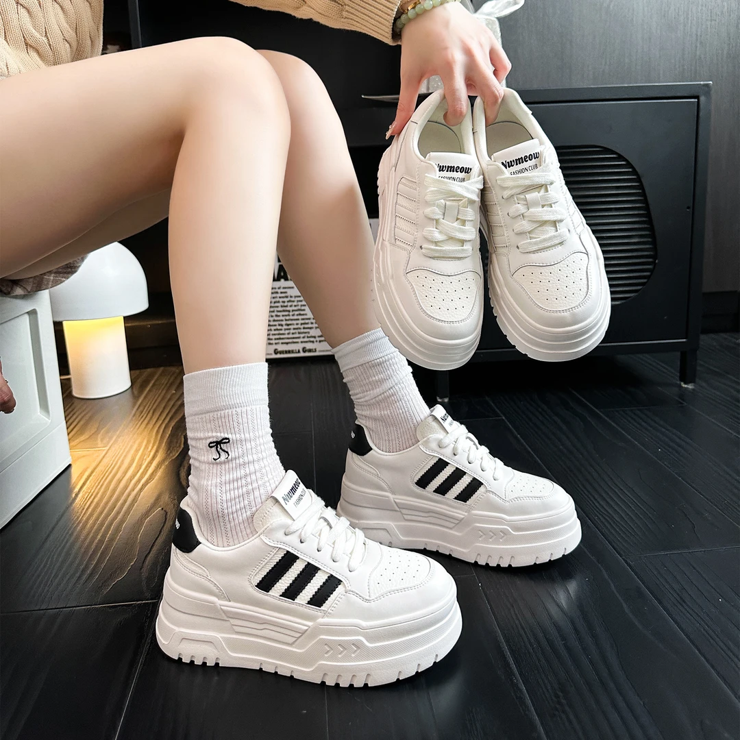 【凯西新品】小白鞋女鞋厚底2025秋季韩版网红百搭休闲板鞋女 9770