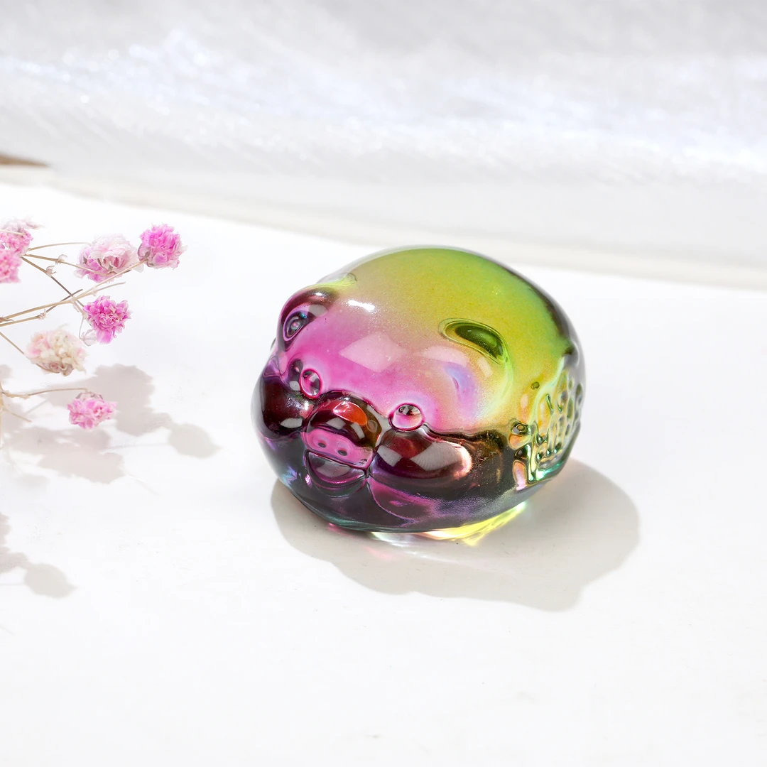 H【麦子家族】琉璃手玩猪猪摆件礼物多用途多样性发一D0423