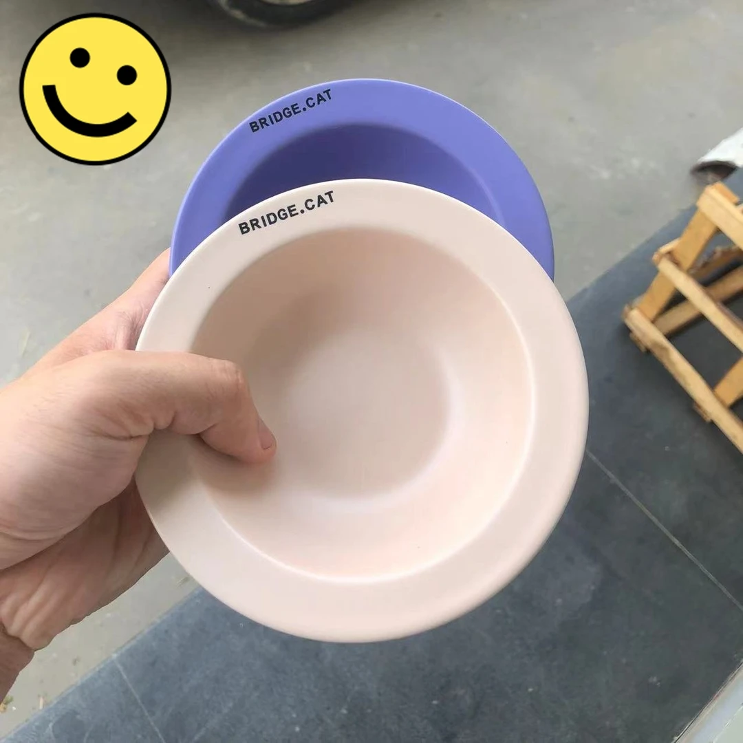 韩国bd同款湿粮碗飞碟猫碗陶瓷宠物碗狗碗猫陶瓷猫碗食盆喝水餐桌