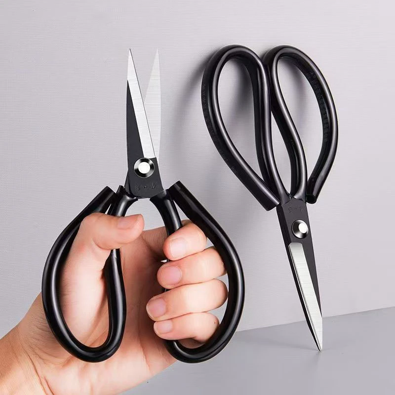 不锈钢家用剪刀多功能剪子多用途黑色尖头剪纸裁缝专用锋利服装剪