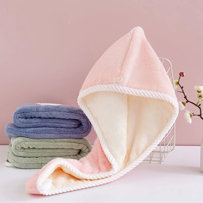 干发帽新款超强头巾浴帽毛巾头发洗头成人双层干发巾女款吸水