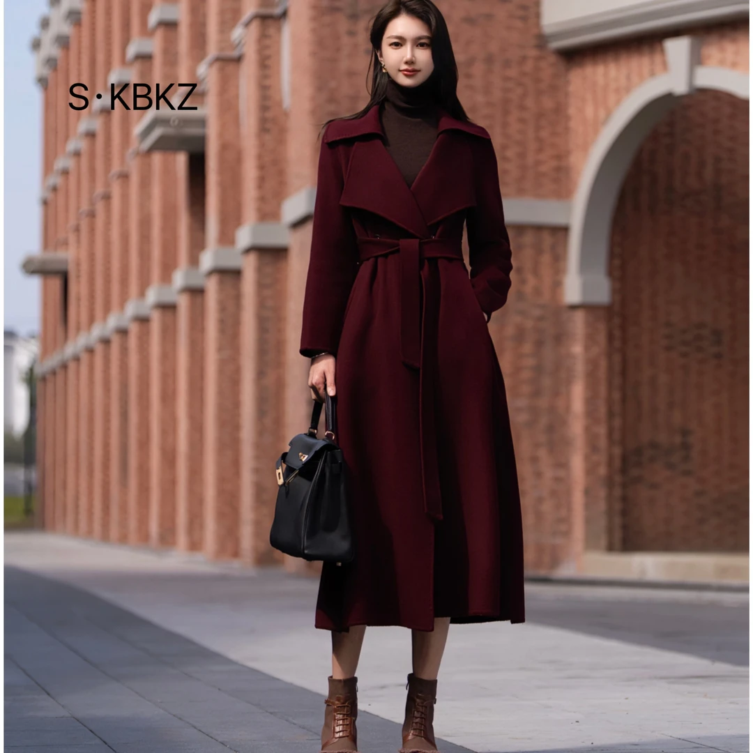 S·KBKZ【浪漫一生】秋冬轻奢双面毛呢双翻领法式老钱风长款羊绒大衣