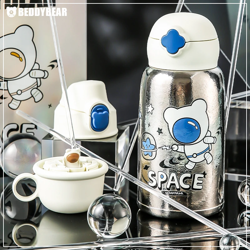 杯具熊四叶草保温钛壶三盖男女幼儿园学生儿童便携保冷水杯旗舰店