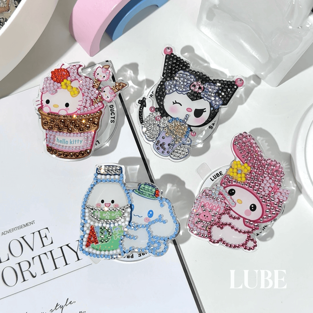 【卡哇伊大全套】歪歪高定手工钻磁吸支架适用于安卓苹果磁吸壳