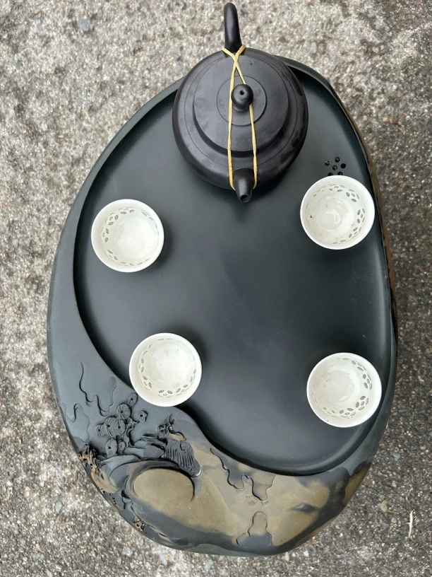 高山云雾歙砚歙石茶盘