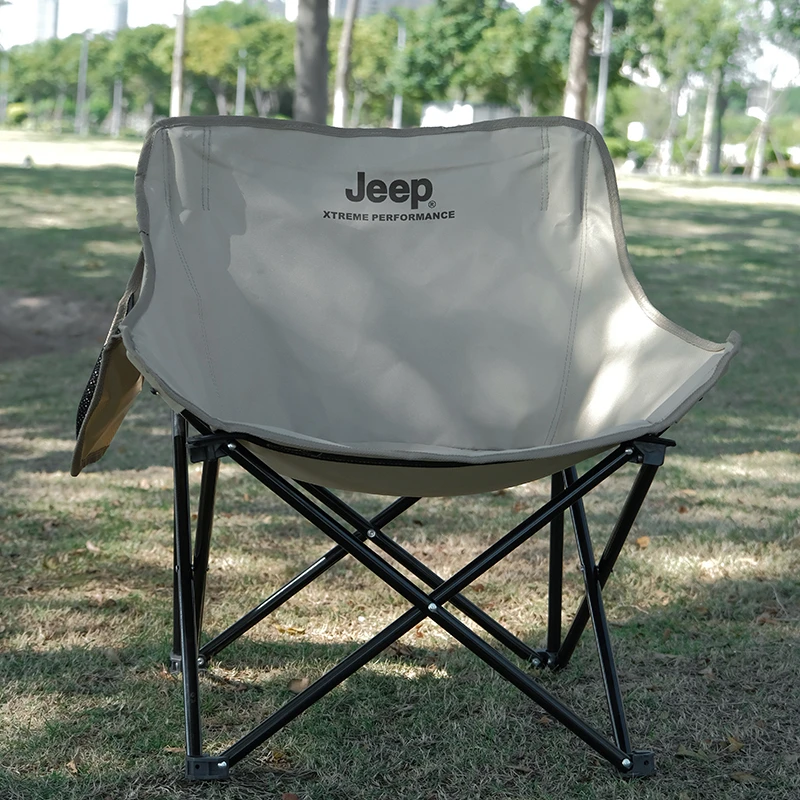 Jeep/吉普 椅子凳子野营旅行用品 休闲登山钓鱼户外月亮椅大号