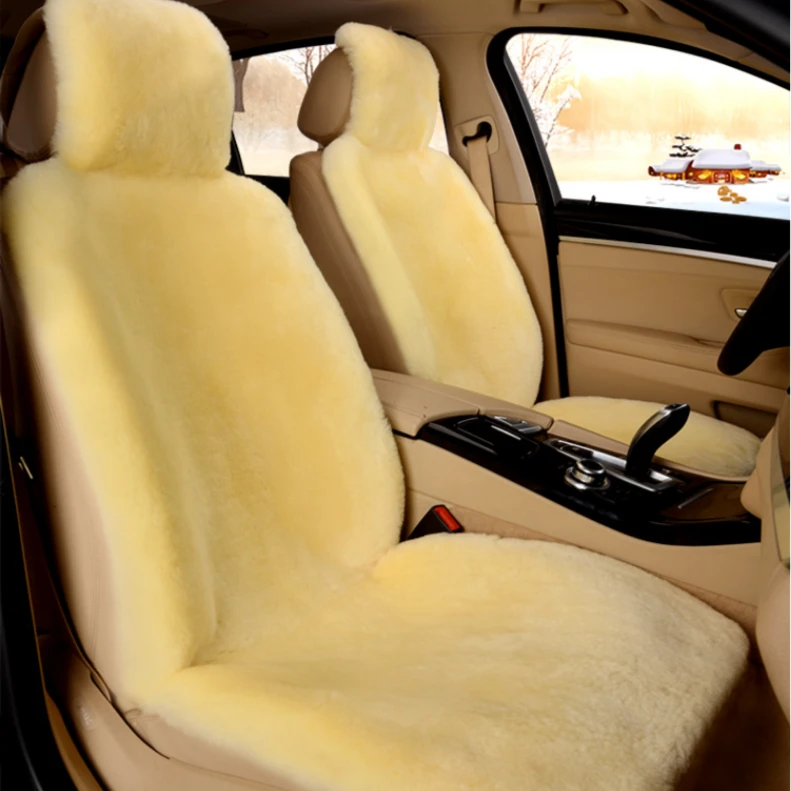 冬季纯羊毛汽车坐垫澳洲短毛羊剪绒皮毛一体裁剪全车五座三件套垫
