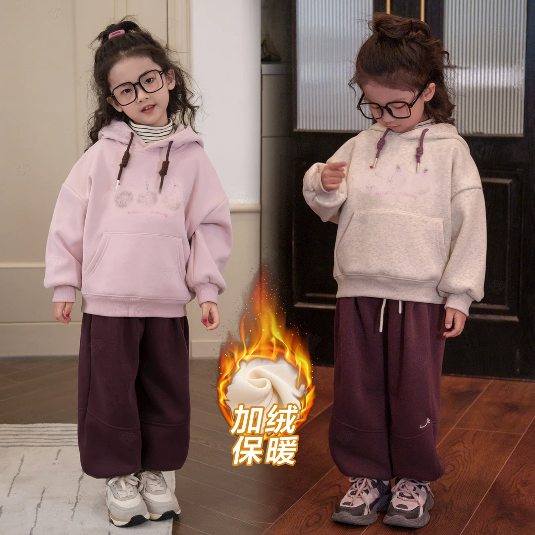 【现货】秋冬小众设计感儿童连帽卫衣2023新款可爱刺绣笑脸上衣女童