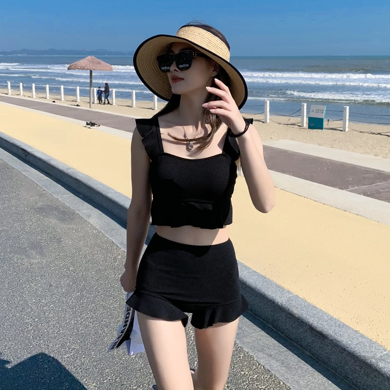 泳衣女2024新款保守显瘦分体式小胸聚拢温泉ins风韩国仙女范泳装