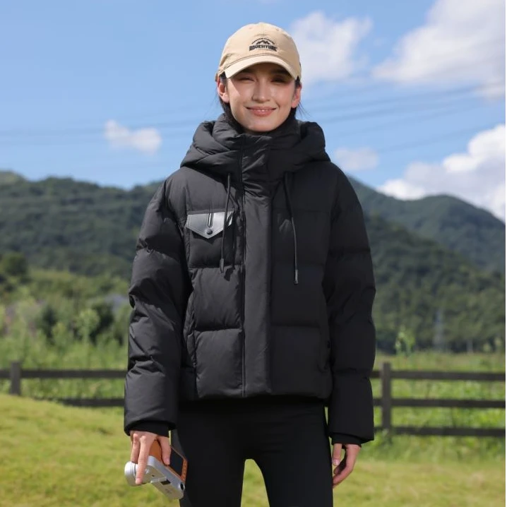 《李易行》真羽绒 假一赔三！短款时尚连帽保暖潮流羽绒服FYH6805