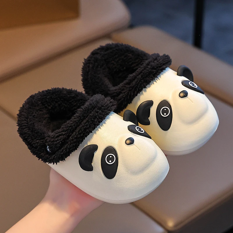 冬季eva防水卡通儿童棉拖鞋居家保暖毛拖鞋小孩男童女童毛绒棉鞋
