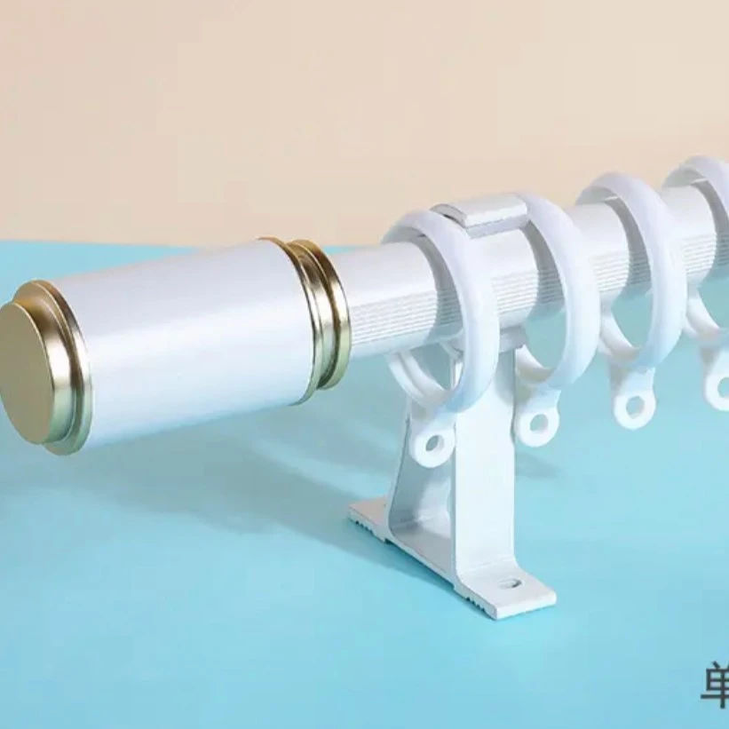 《霸王款》窗帘加厚打孔式罗马杆简约单杆铝合金