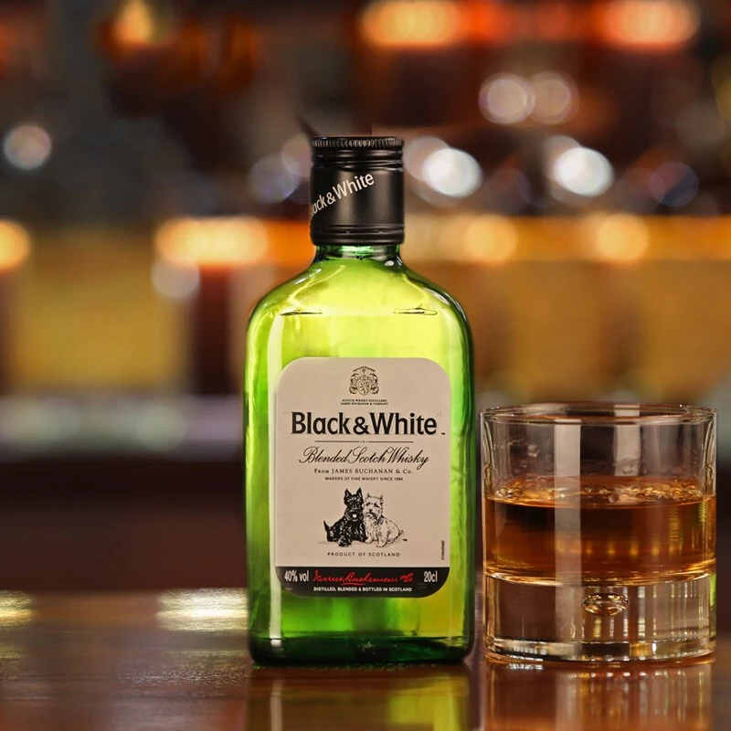 经典梵调配型苏格兰原装进口威士忌洋酒黑白狗威士忌200ml