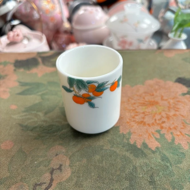 羊脂玉瓷柿柿如意扳指杯主人杯