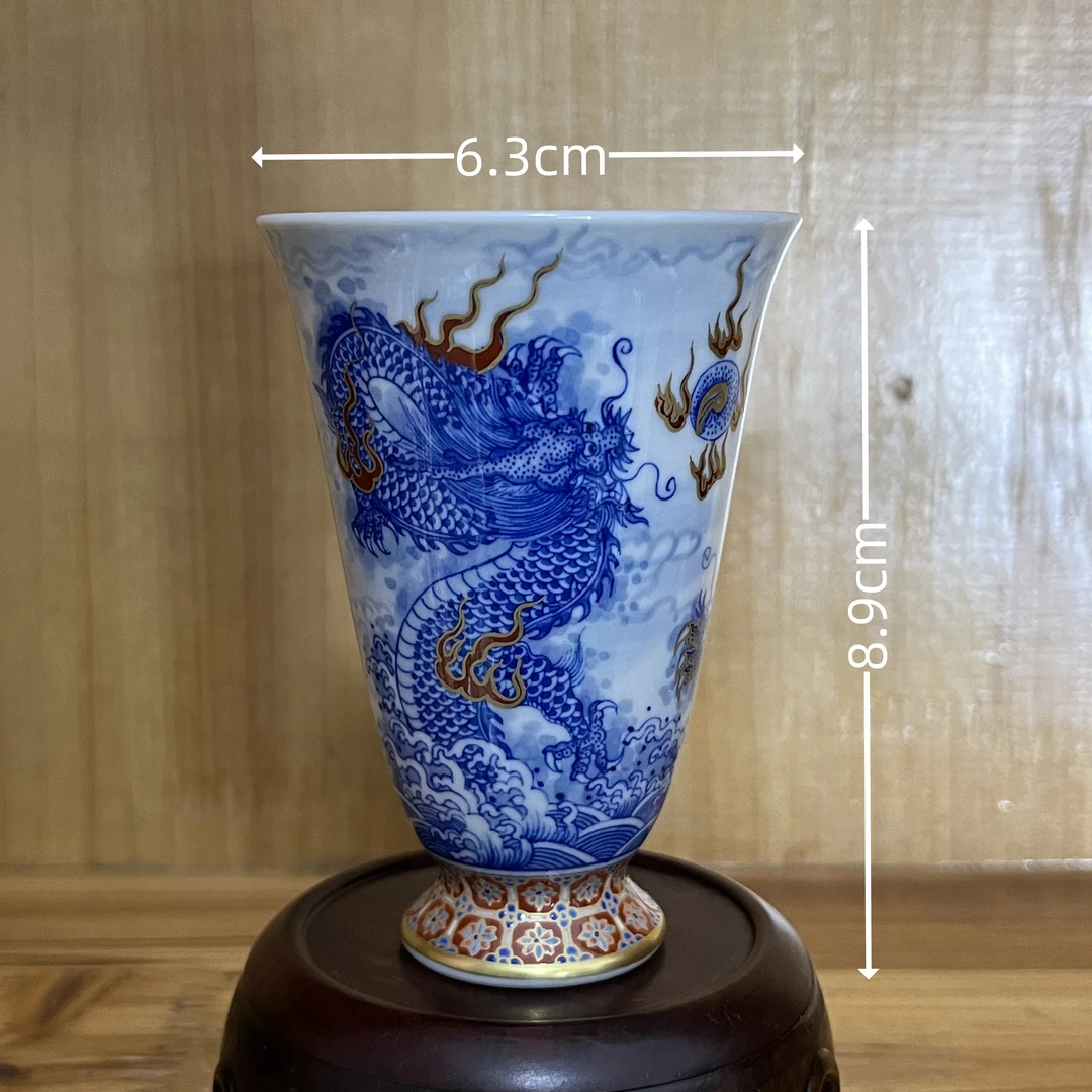 玉明堂精品—省级邹老师作品《青花斗彩龙杯》