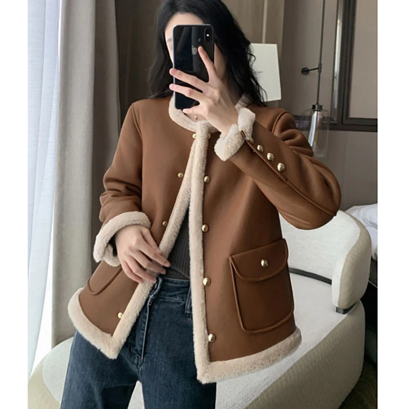 【清货】「机车风」高个子定制美拉德皮毛一体夹克外套