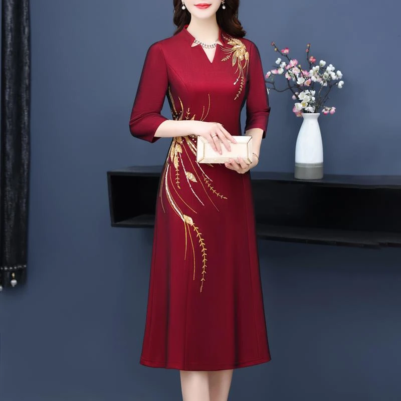 婚礼妈妈礼服春秋婚礼服结婚高贵喜婆婆婚宴装旗袍丈母娘婚宴服冬