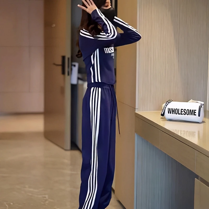 盐系休闲运动服套装女秋季小个子学生韩版宽松卫衣卫裤两件套跑步