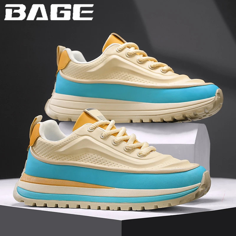 八哥男鞋2024潮牌高级感百搭休闲阿甘运动跑步厚底内增高老爹潮鞋