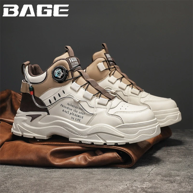 八哥秋冬季2024新款高帮运动男士户外休闲运动增高工装马丁靴
