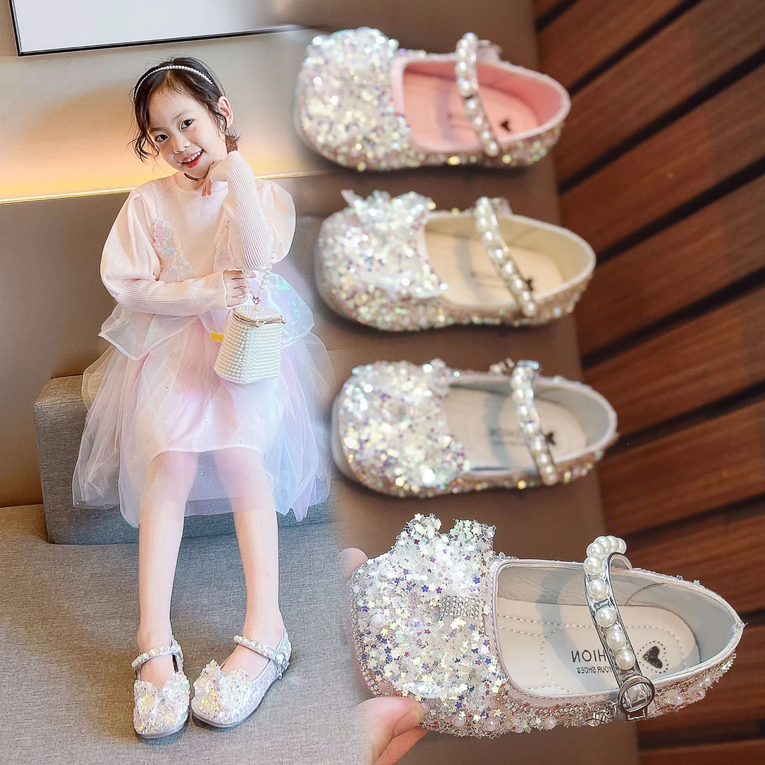 春秋季时尚儿童公主鞋听准内长再下单皮鞋水钻单鞋中大童宝宝