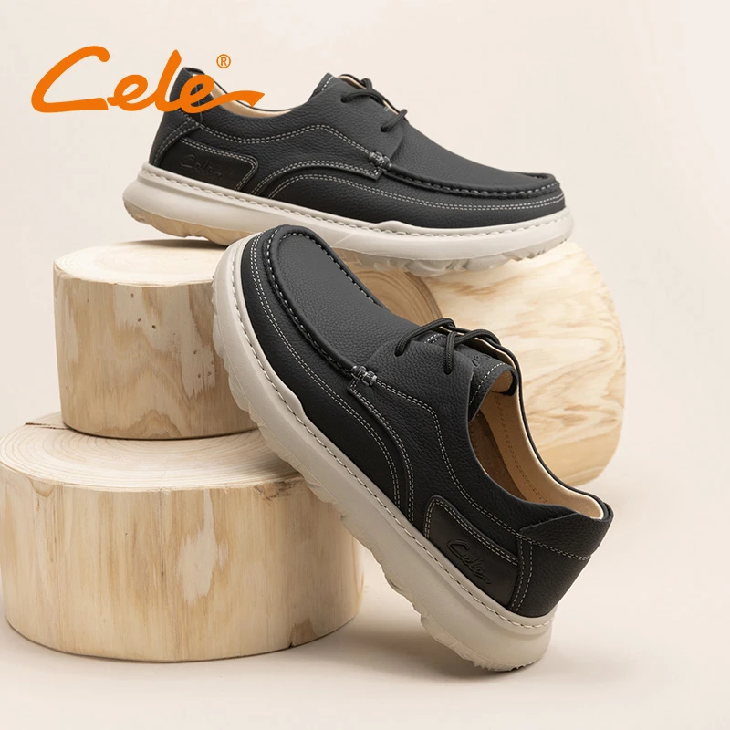 Cele策乐休闲皮鞋男真皮一脚蹬商务软底男鞋2024早春新款商场同款