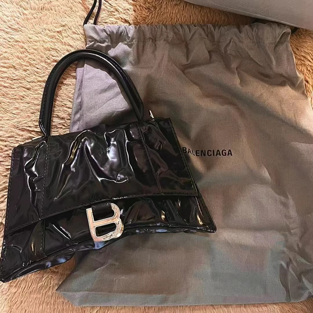 99新 Balenciaga/巴黎世家 蓝总专场/黑色 扭曲 沙漏包 s码