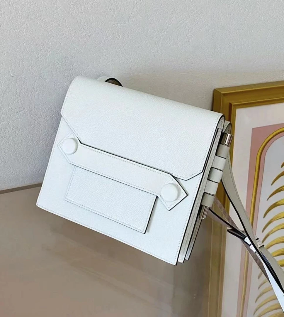 99新 Hermes/爱马仕 蓝总专场/twins 双子星 白色拼冰川白 单肩包