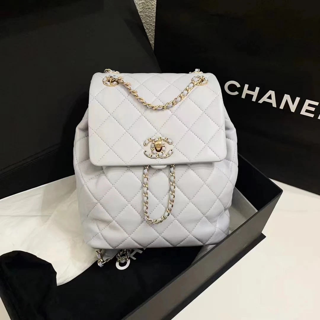 全新未使用 Chanel/香奈儿 蓝总专场/24P 雾霾蓝 19系列 双肩包