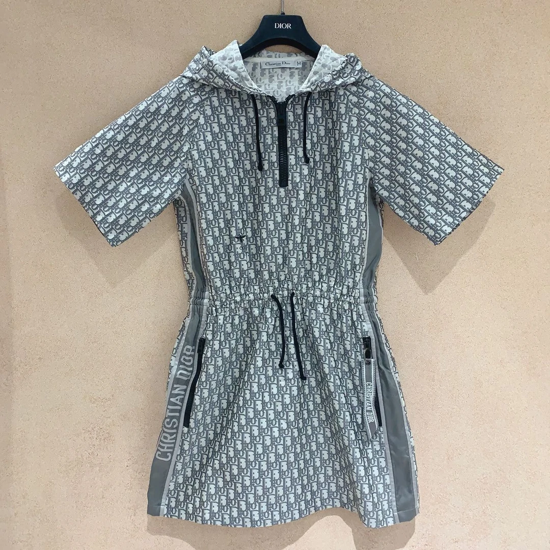 99新 DIOR/迪奥 7姐专场/灰色老花 连衣裙 38码