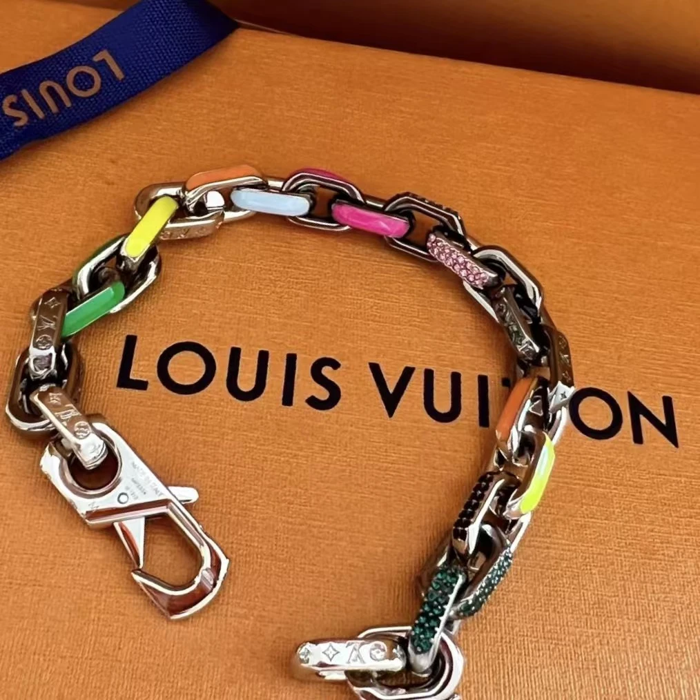 99新 LouisVuitton/路易威登 蔚蓝/竹节彩钻手链 M码
