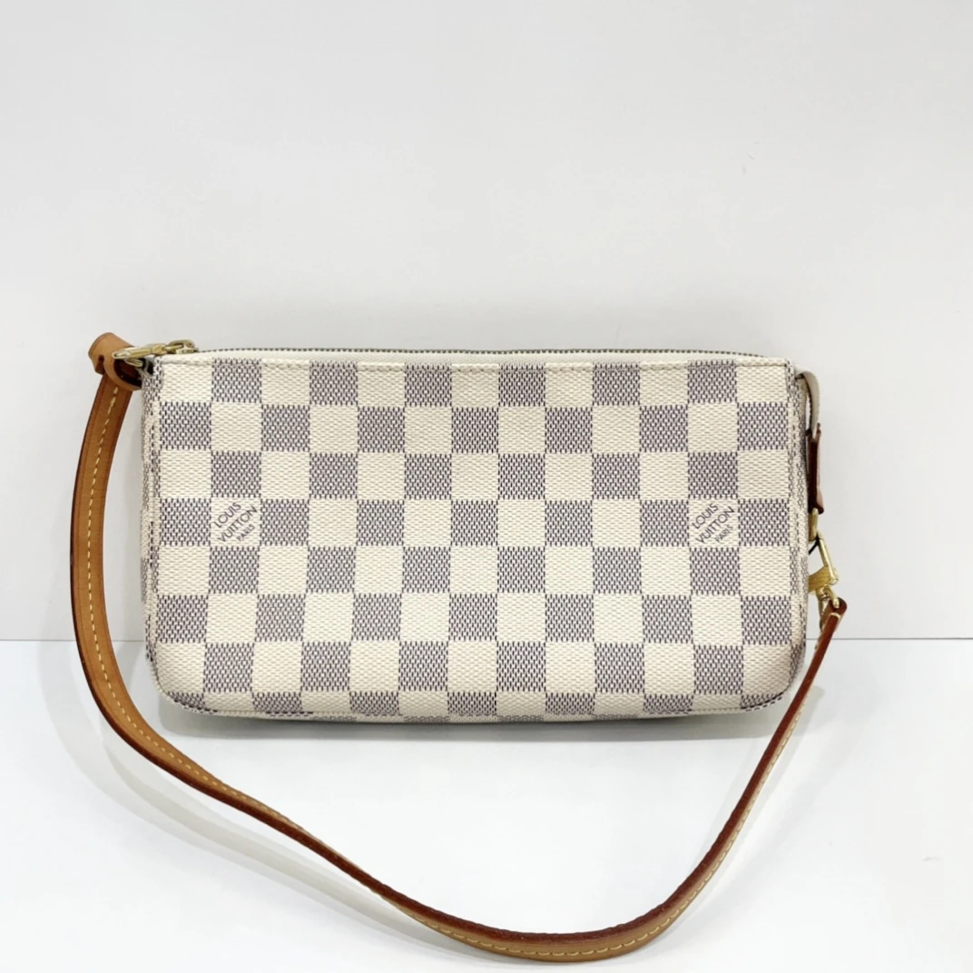 95新 LouisVuitton/路易威登 蔚蓝/白棋盘 大麻将 腋下包  芯片