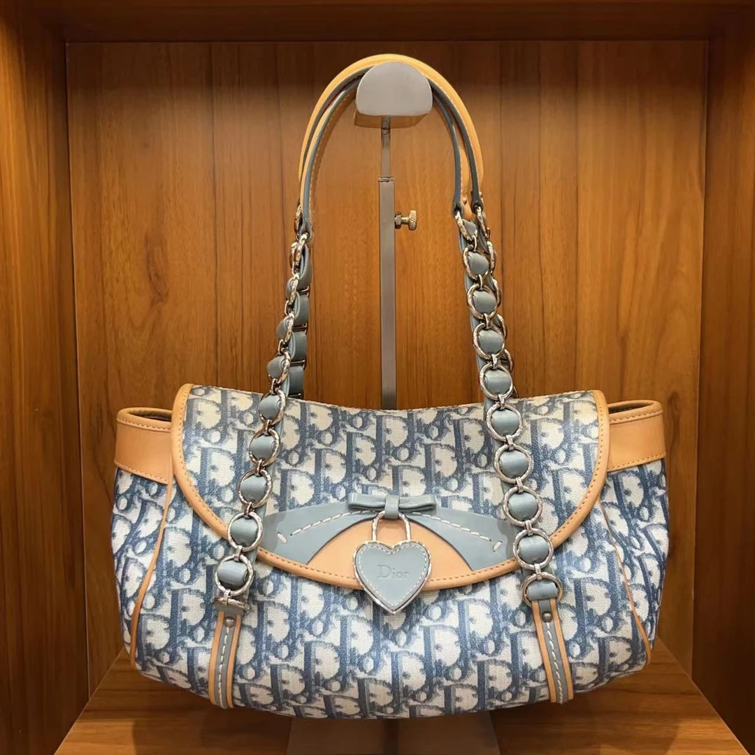 95新 DIOR/迪奥 蓝总专场/老花爱心锁 小元宝