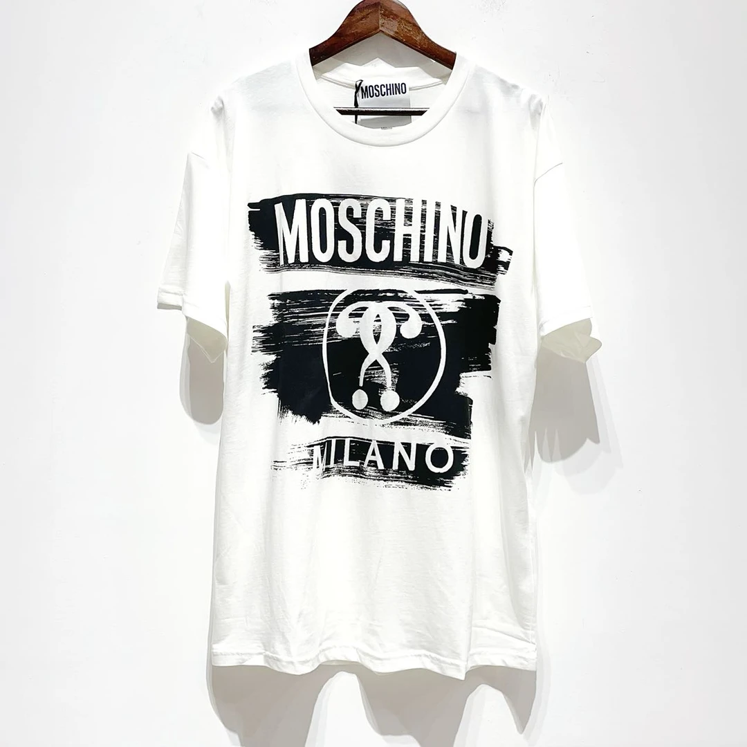 全新未使用 MOSCHINO 蓝总专场/莫斯奇诺/白色 印花T恤46码/52码