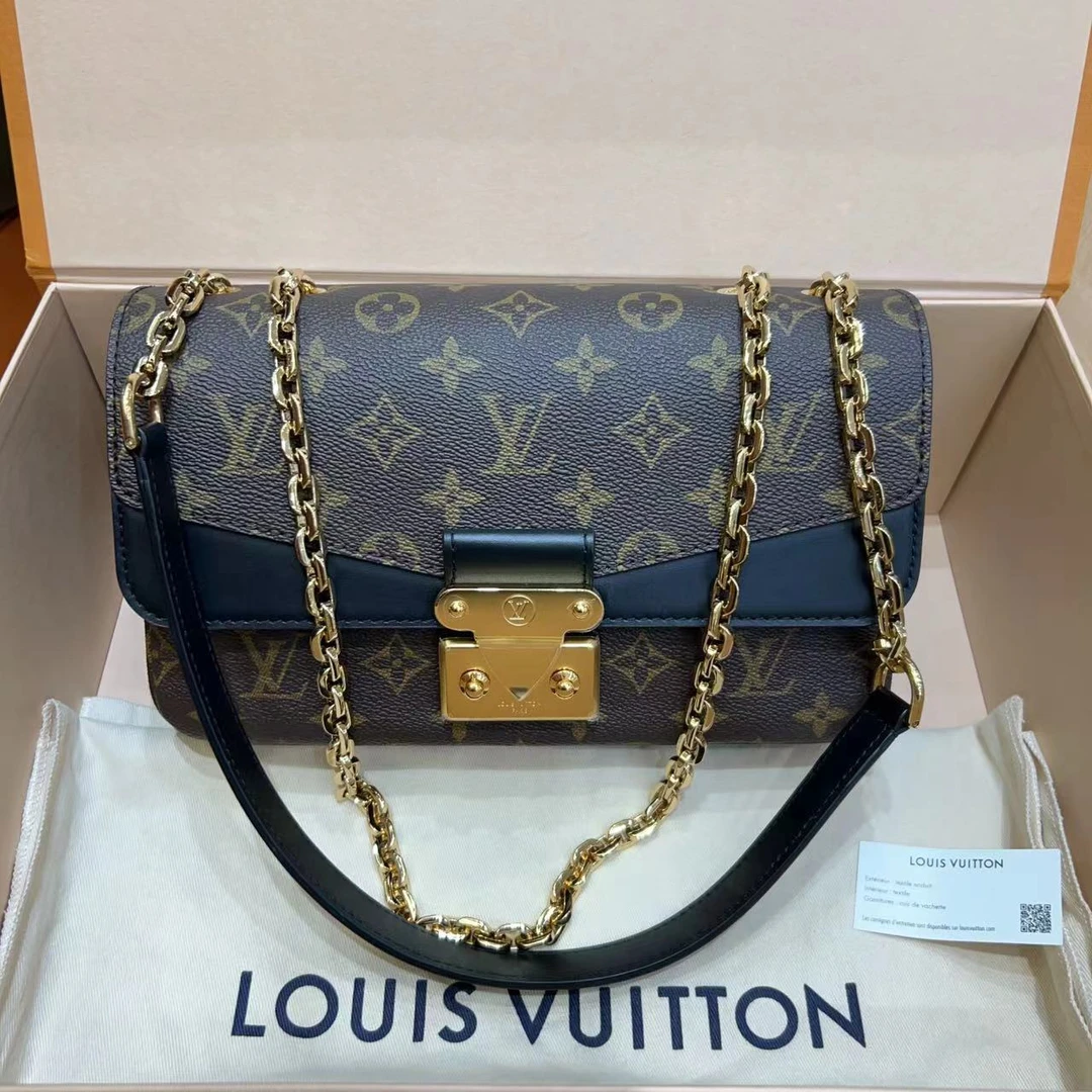 全新未使用 LouisVuitton/路易威登 marceau 拼色 邮差包/芯片款