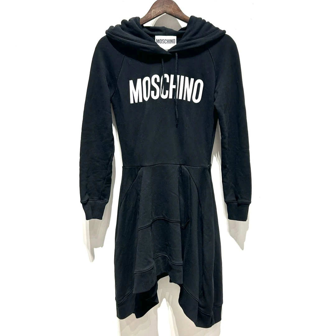 99新 MOSCHINO 蔚蓝/ 黑色卫衣连衣裙 36码