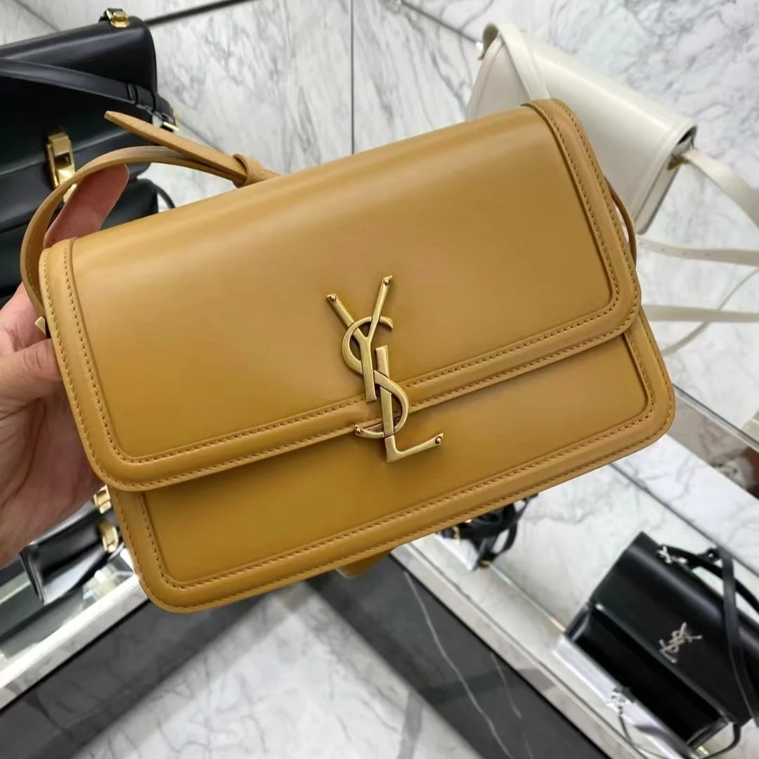 99新 YSL/圣罗兰 蔚蓝/圣罗兰  琥珀黄豆腐包 单肩包