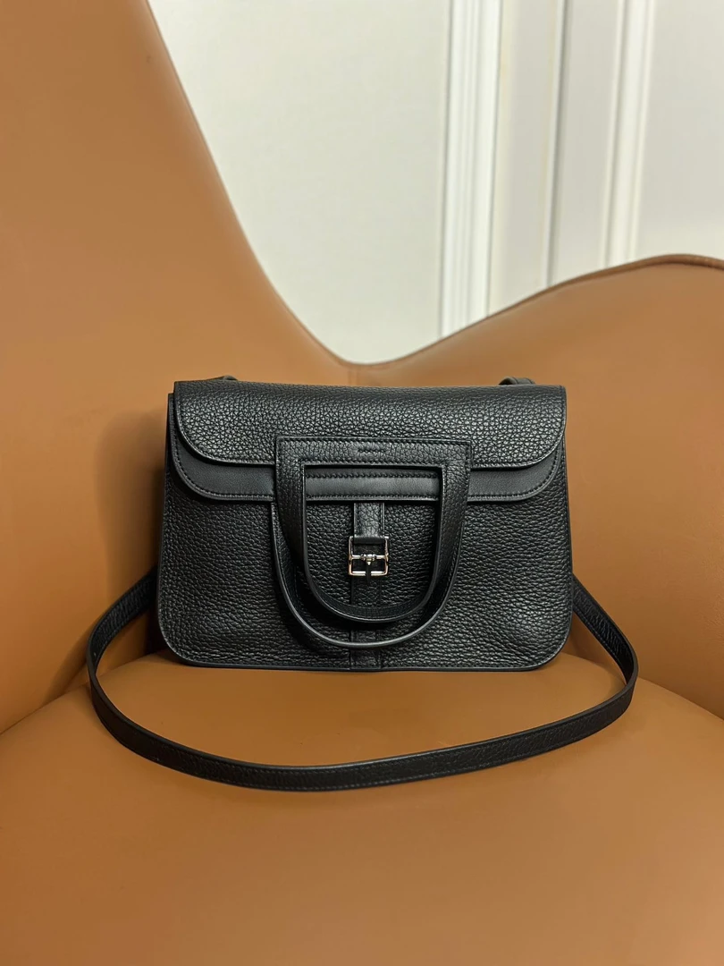 99新 Hermes/爱马仕 专场 蔚蓝中古/黑银halzan 小号单肩包 B刻