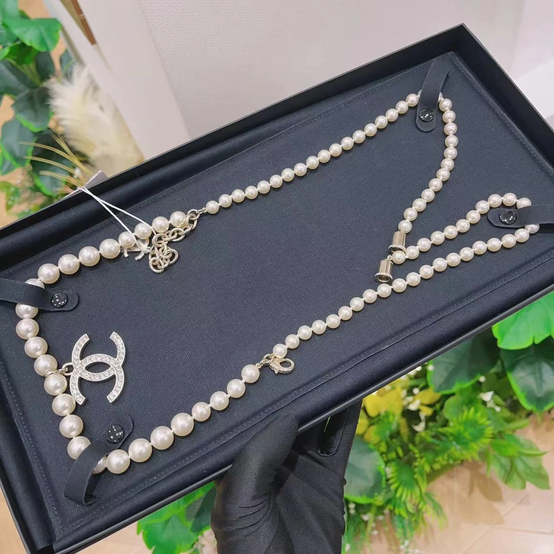 99新 Chanel/香奈儿 蔚蓝/双C 珍珠 项链/超难买
