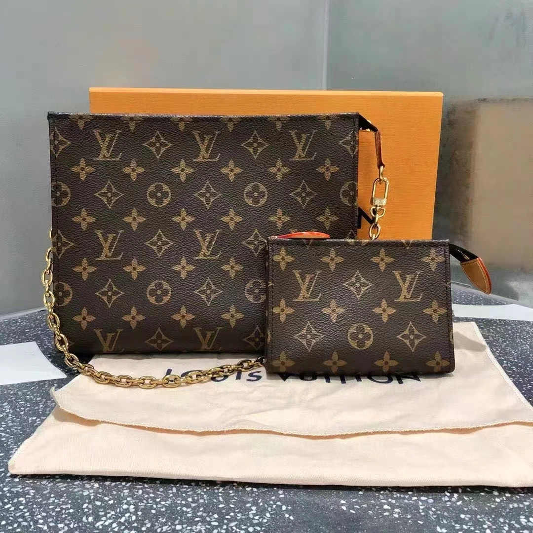 99新 LouisVuitton/路易威登 蔚蓝/老花洗漱包26 手拿包