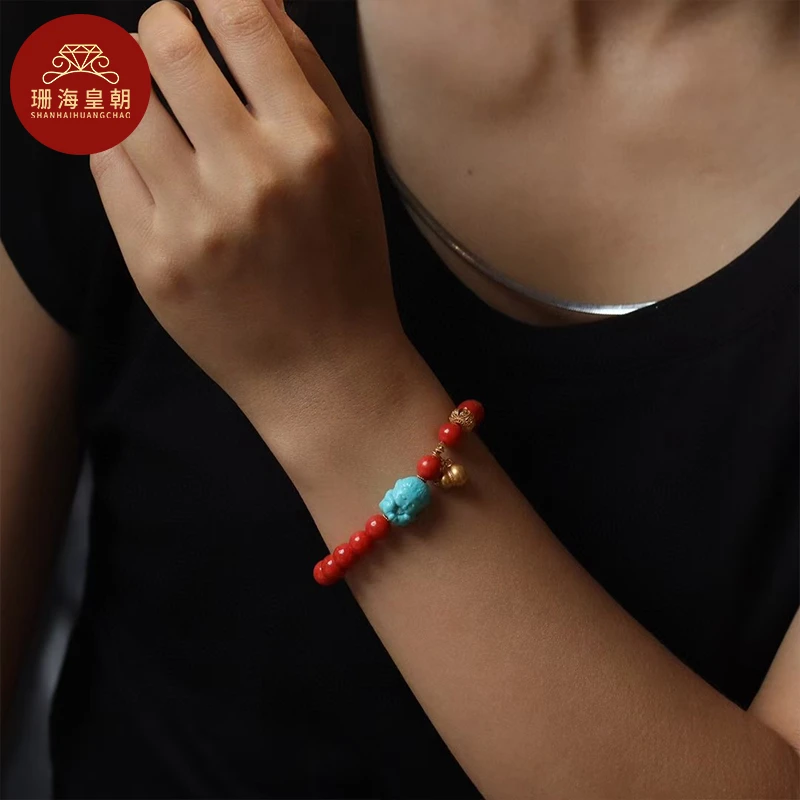 非金属木质手链 珊海皇朝珊珊手串K18圆珠7.3-8mm弹力单圈手链