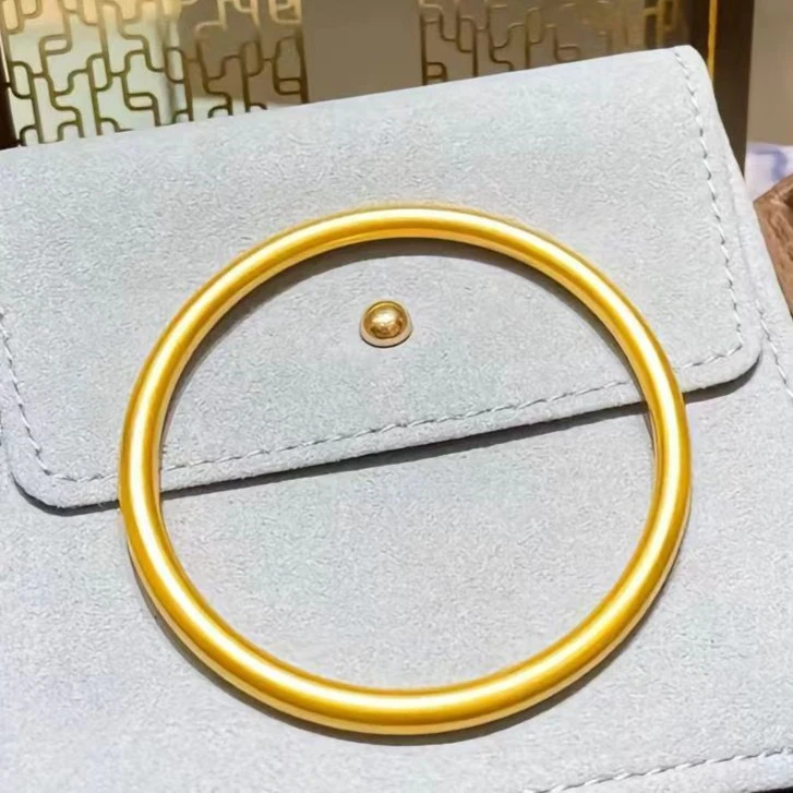 合金手镯 古法仿真金色手镯实心哑光久不掉色 素圈传承镯子镀金