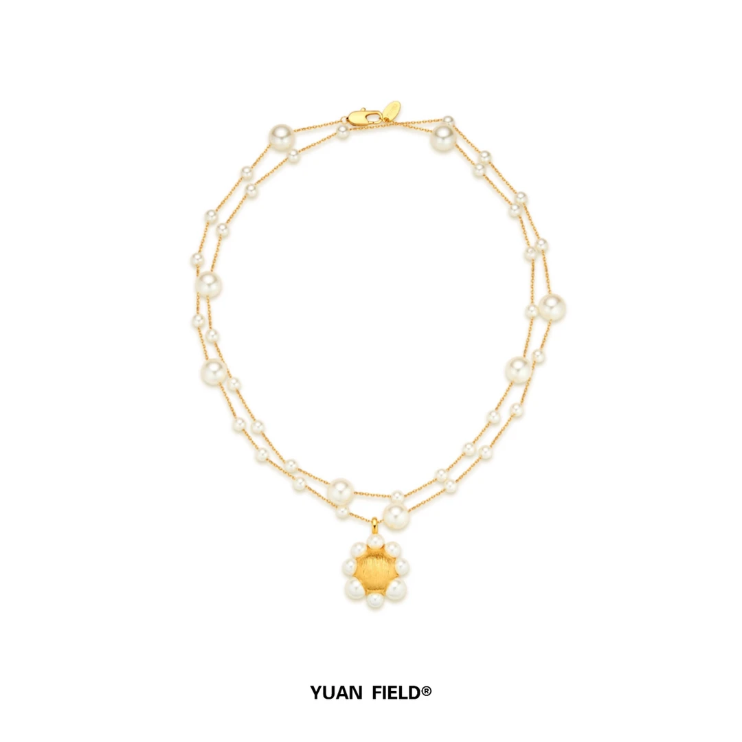 黄铜仿珍珠项链 【赵露思/张泽禹同款】YUAN FIELD 海花项链