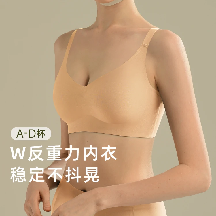 【大胸显小无痕内衣】素肌良品聚拢调整有型收副乳无钢圈性感内衣SJ