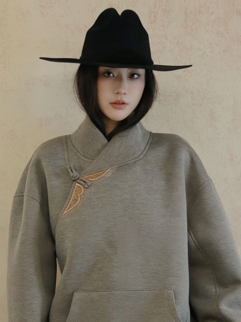 染坊仓「吉祥梅朵」设计款加绒藏式卫衣男女同款藏装藏服女保暖显瘦